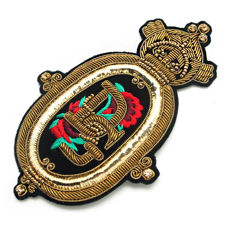 東莞廠家批發立體真金屬絲印度繡英倫風肩章胸章服裝箱包91麻豆精品一二三